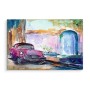 Pittura su tela Automobile Rosa Dipinta Con Acquerello- Dimensione: 30x20 cm