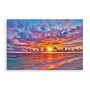 Pittura su tela Tramonto In Riva Al Mare- Dimensione: 80x120 cm