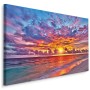 Pittura su tela Tramonto In Riva Al Mare- Dimensione: 30x20 cm