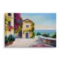 Pittura su tela Mare E Casa A Santorini- Dimensione: 30x20 cm