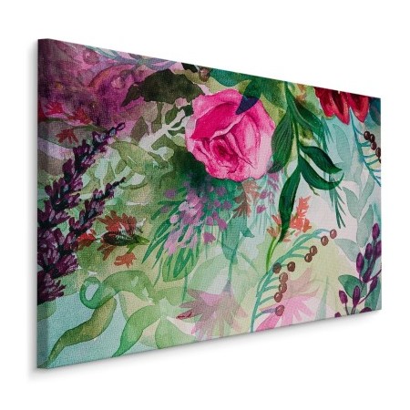 Pittura su tela Bellissimi Fiori Di Rosa Pastello- Dimensione: 100x70 cm