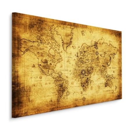 Pittura su tela Mappa Del Mondo Antico- Dimensione: 80x120 cm