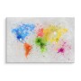 Pittura su tela Mappa Del Mondo Colorata Dipinta Ad Acquerello- Dimensione: 30x20 cm