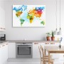 Pittura su tela Mappa Multicolore Dipinta Con Acquerello- Dimensione: 30x20 cm