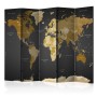 Paravento - World map on dark background