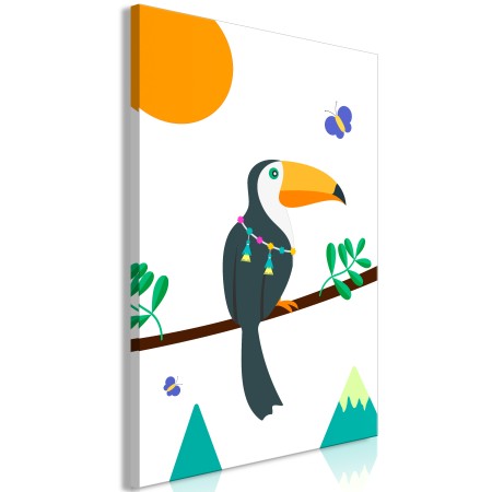 Quadro - Toucan And Butterflies (1 Part) Vertical