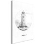 Quadro - Black and White Lighthouse (1 Part) Vertical