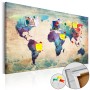 Quadro di sughero - Colorful World Map