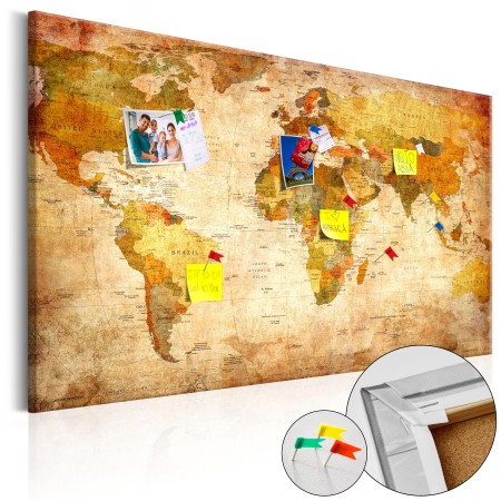 Quadro di sughero - World Map: Time Travel