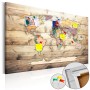 Quadro di sughero - World Map: Wooden Oceans