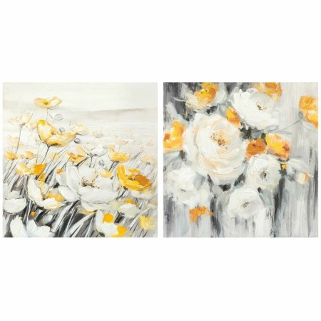 Quadro DKD Home Decor Fiori (90 x 3,7 x 90 cm) (2 Unità)