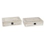 Scatola Decorativa DKD Home Decor Naturale Legno MDF (28 x 18 x 6,5 cm) (2 Unità)