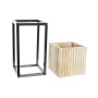 Set di vasi da fiori DKD Home Decor Naturale Nero Metallo Legno Loft (23 x 23 x 80 cm) (2 pcs)