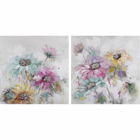 Quadro DKD Home Decor Fiori (100 x 3,5 x 100 cm) (2 Unità)