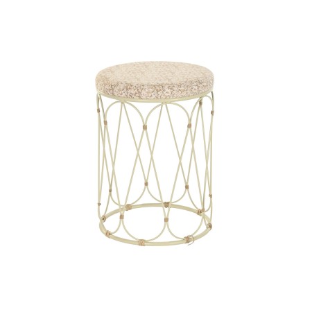 Tavolo aggiuntivo DKD Home Decor Naturale Metallo Crema Rattan (35 x 35 x 49 cm)