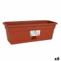 Vaso da Balcone con Piatto Dem Greentime Rettangolare Marrone 50 x 20 x 17,4 cm (6 Unità)