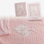 Coperta per Neonato Orso Rosa Ricamo Doppia 100 x 75 cm