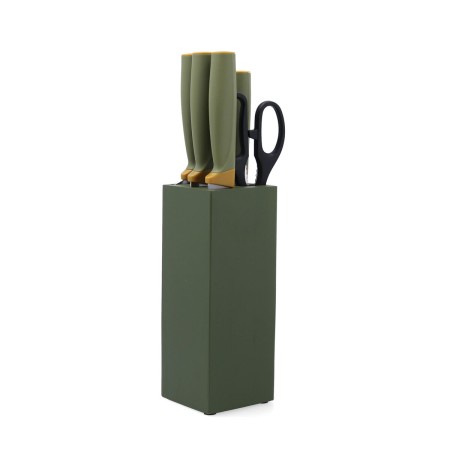 Porta coltelli Quid Naturalia Set 7 Pezzi Verde Metallo