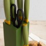 Porta coltelli Quid Naturalia Set 7 Pezzi Verde Metallo