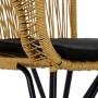 Sedia da giardino DKD Home Decor MB-178988 51 x 61 x 81 cm Naturale Nero Metallo rattan sintetico