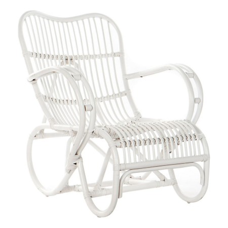 Poltrona DKD Home Decor 75 x 85 x 85 cm Bianco Rattan