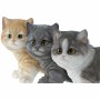 Statua Decorativa DKD Home Decor Gatto Bianco Grigio Arancio Gattino 20,5 x 10 x 15 cm (3 Pezzi) (3 Unità)