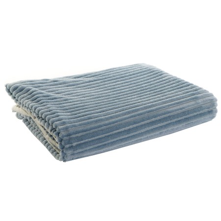 Coperta DKD Home Decor 150 x 200 x 2 cm Blu cielo Di base