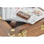 Gioco da Tavolo DKD Home Decor Sheesham 17 x 17 x 5,5 cm Dorato Marrone 4 Pezzi