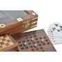 Gioco da Tavolo DKD Home Decor Vetro Ottone Palissandro (29.5 x 14.5 x 6 cm) (2 x 2 x 2 cm) (12,5 x 12,5 x 1 cm) (2,5 x 5 x 1 cm