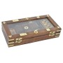 Gioco da Tavolo DKD Home Decor Vetro Ottone Palissandro (29.5 x 14.5 x 6 cm) (2 x 2 x 2 cm) (12,5 x 12,5 x 1 cm) (2,5 x 5 x 1 cm