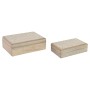 Set di Scatole Decorative DKD Home Decor Legno di mango 25 x 17 x 8 cm (2 Unità)