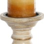 Candelabro DKD Home Decor Bianco Marrone Metallo Plastica Legno di mango Floreale Indiano 12,5 x 12,5 x 31 cm