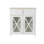 Cassettiera DKD Home Decor S3022229 Bianco Naturale Cristallo Pioppo Cottage 80 x 40 x 85 cm