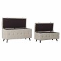 Panca DKD Home Decor  Nero Beige Metallo 103 x 42 x 52 cm (2 Unità)