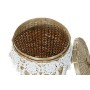 Set di Cestini DKD Home Decor Bianco Naturale Bambù Boho 39 x 39 x 45 cm