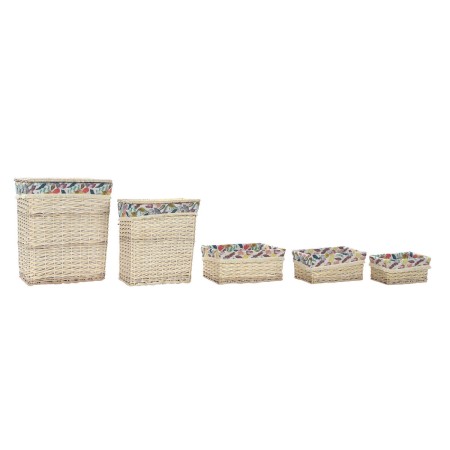 Set di Cestini DKD Home Decor Poliestere vimini (47 x 35 x 56 cm)