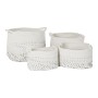 Set di Cestini DKD Home Decor Bianco Nero Boho 36 x 36 x 33 cm (4 Pezzi)