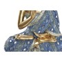 Statua Decorativa DKD Home Decor 24 x 12 x 34 cm Azzurro Dorato Marrone Buddha Orientale (2 Unità)