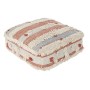 Puff DKD Home Decor Righe Arancio Bianco 60 x 60 x 25 cm Boho