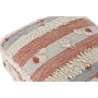 Puff DKD Home Decor Righe Arancio Bianco 60 x 60 x 25 cm Boho