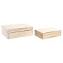 Set di Scatole Decorative DKD Home Decor Marrone Bianco Legno di mango 25 x 17 x 8 cm (2 Unità)