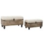 Cassapanca DKD Home Decor 2 Pezzi Beige Legno Poliestere (80 x 40 x 44 cm)