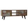 Mobile TV DKD Home Decor Marrone Rame Dorato Argentato Metallo Acacia 148 x 45 x 55 cm