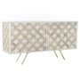 Credenza DKD Home Decor 155 x 43 x 84 cm Beige Dorato Bianco Ottone Legno di mango