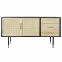 Credenza DKD Home Decor Nero Dorato Naturale Rattan Pino 150 x 44 x 76 cm