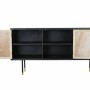 Credenza DKD Home Decor Nero Dorato Naturale Rattan Pino 150 x 44 x 76 cm