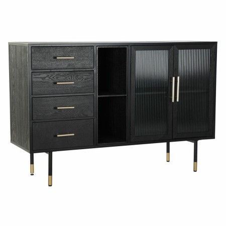 Credenza DKD Home Decor Nero Cristallo Legno MDF 120 x 38 x 80 cm