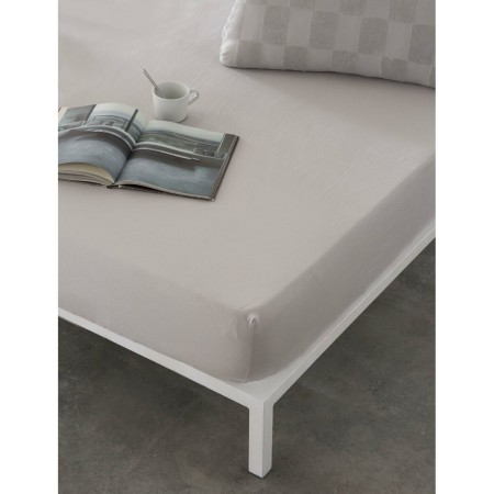 Lenzuolo con angoli aderenti Naturals ELBA Grigio chiaro 135 x 200 (Ala francese)