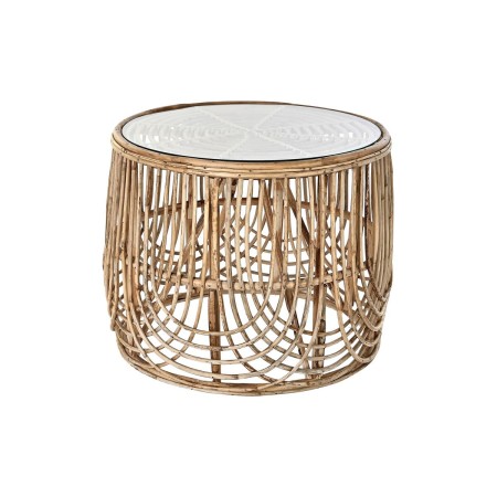 Tavolino da Caffè DKD Home Decor Naturale Cristallo Rattan (60 x 60 x 49 cm)