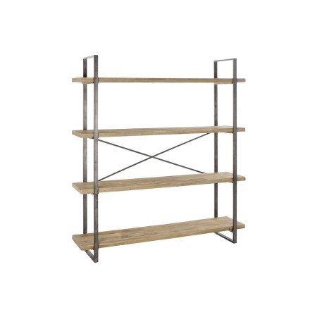 Scaffale DKD Home Decor Nero Naturale Marrone Metallo Abete Legno Riciclato 160 x 37 x 180 cm